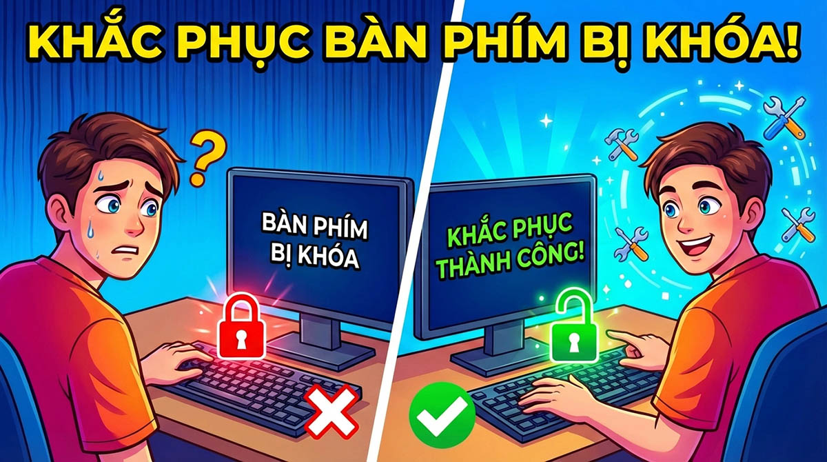 Khắc phục thành công bàn phím máy tính bị khóa không gõ được